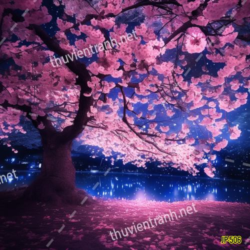 Tranh dán tường hoa anh đào-JP-506 - Tranh tường chất lượng cao
